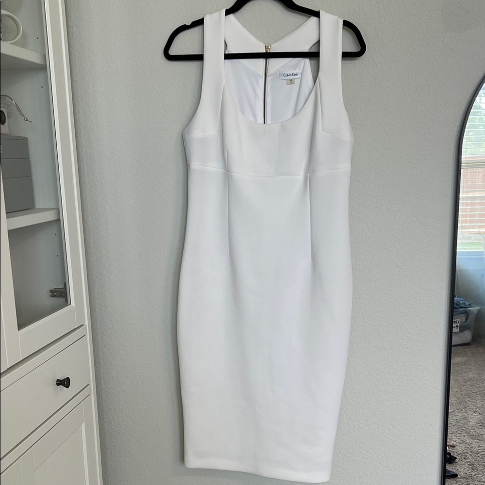 Calvin Klein White Scuba Dress